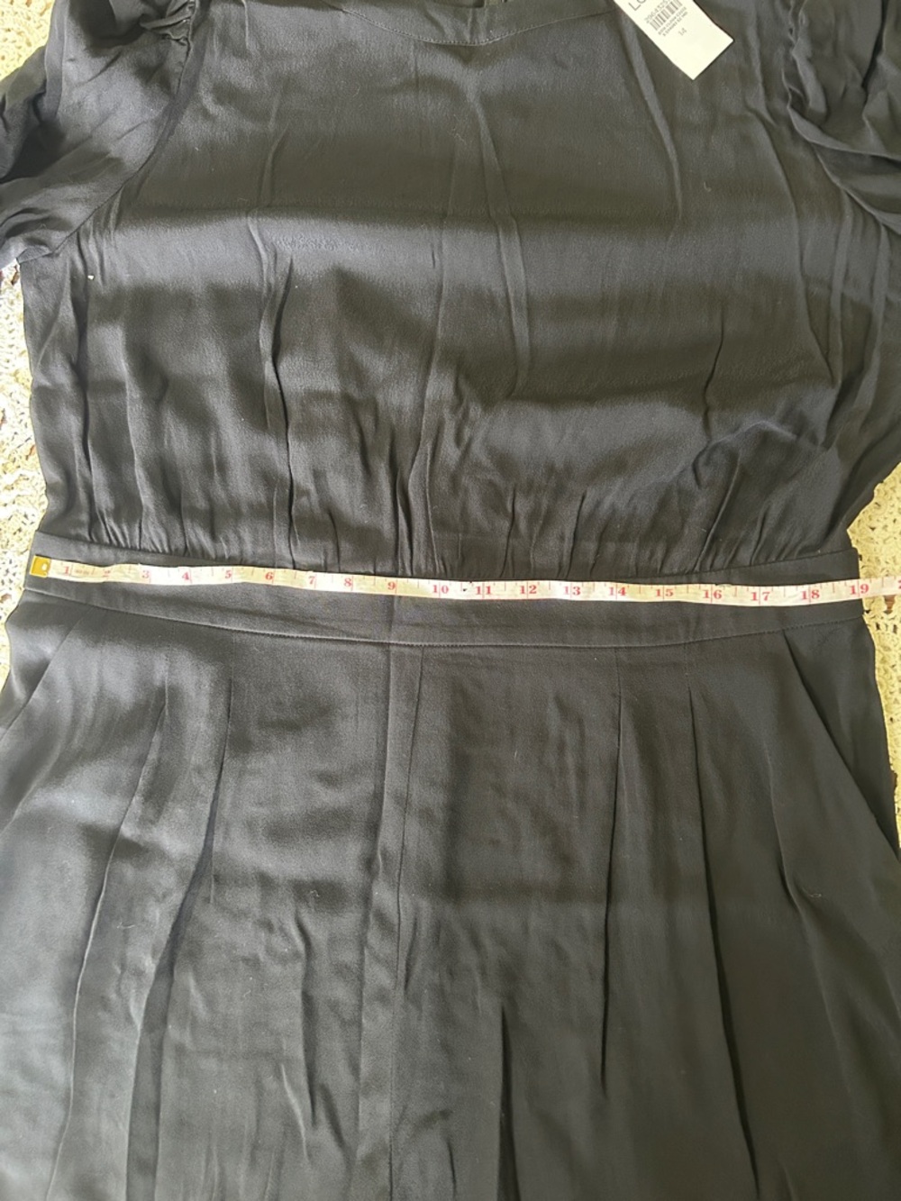 LOFT Black Short-Sleeve Jumpsuit with Ruffle Sleeve Detail - Picture 5 of 7